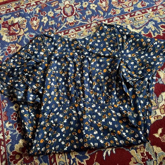 Vintage Blue Ruffled Tiered Sundress Back Open - Picture 4 of 4